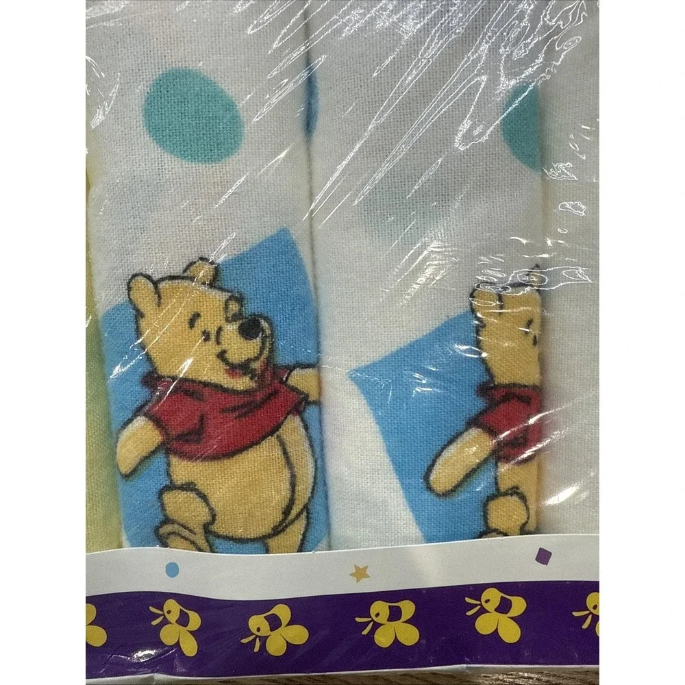 New VTG Set of 4 Disney Winnie the Pooh Receiving Blankets 100% Cotton‎ 30